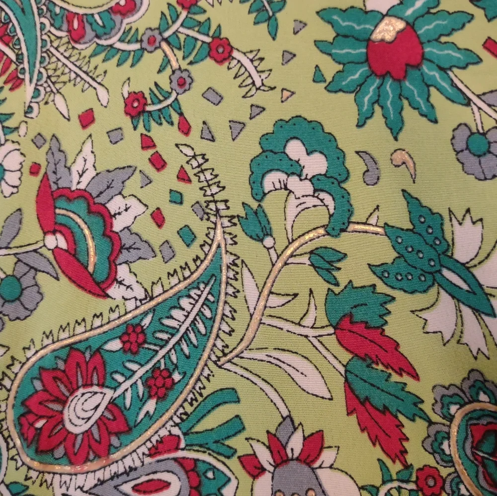 White Waves NWT Silk Blend Paisley Lace Up Boho Dress Made in India - Picture 12 of 15